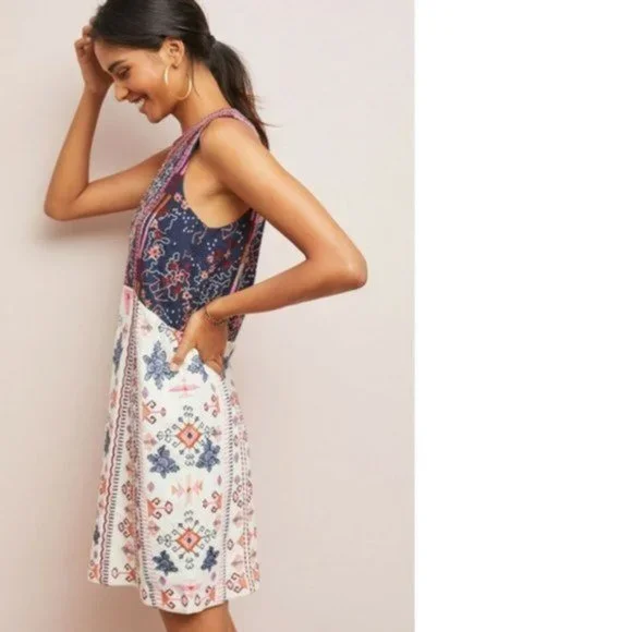 Anthropologie Multicolor Patterned Mini Dress - Picture 5 of 12